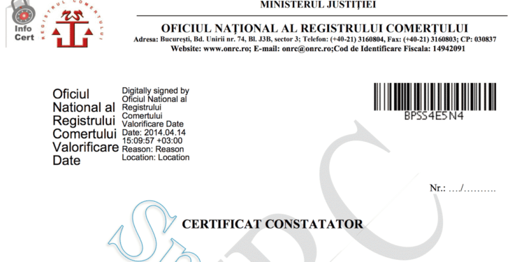 Cum obții un certificat constatator online